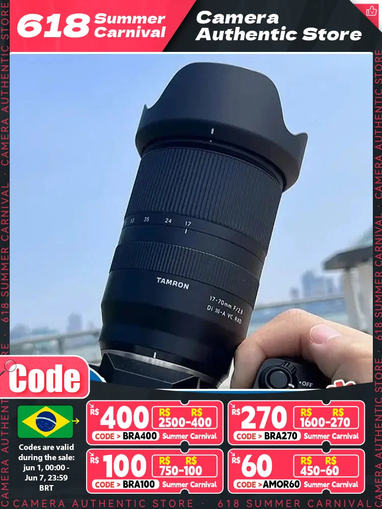

Tamron 17-70 мм F2.8 Di III-A VC RXD APS-C беззеркальная камера широкоугольный зум-объектив для Sony A6700 ZVE10 Fujifilm XT4 XT30 XS10