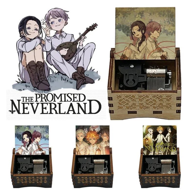 Anime Theme Black Exterior Clockwork Type Music Box The Promised Neverland Isabella's Lullaby Melody Home Decoration Ornaments