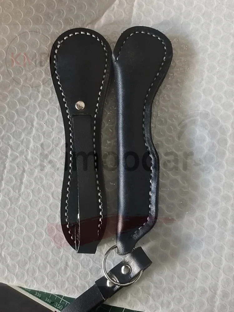 1PC 18cm 방어 피트니스 가죽 클래퍼 헤드 소 가죽 운동 클래퍼 손으로 꿰맨 캠핑 피트니스 내장 리드 블록