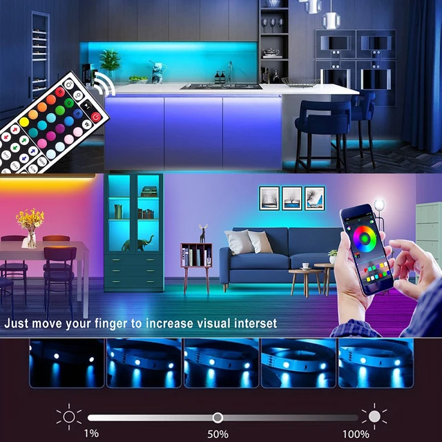 USB 5V Strip Led Lights Tape RGB 5050 Led Wall Room APP Remote Control Flexible LED Tape Diode Lights for Room Home Decoration 4