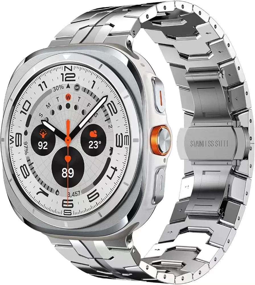 Luxury Stainless Steel Metal Strap for Smartwatch - No Gap Design Bracelet Wristband, 47mm Belt