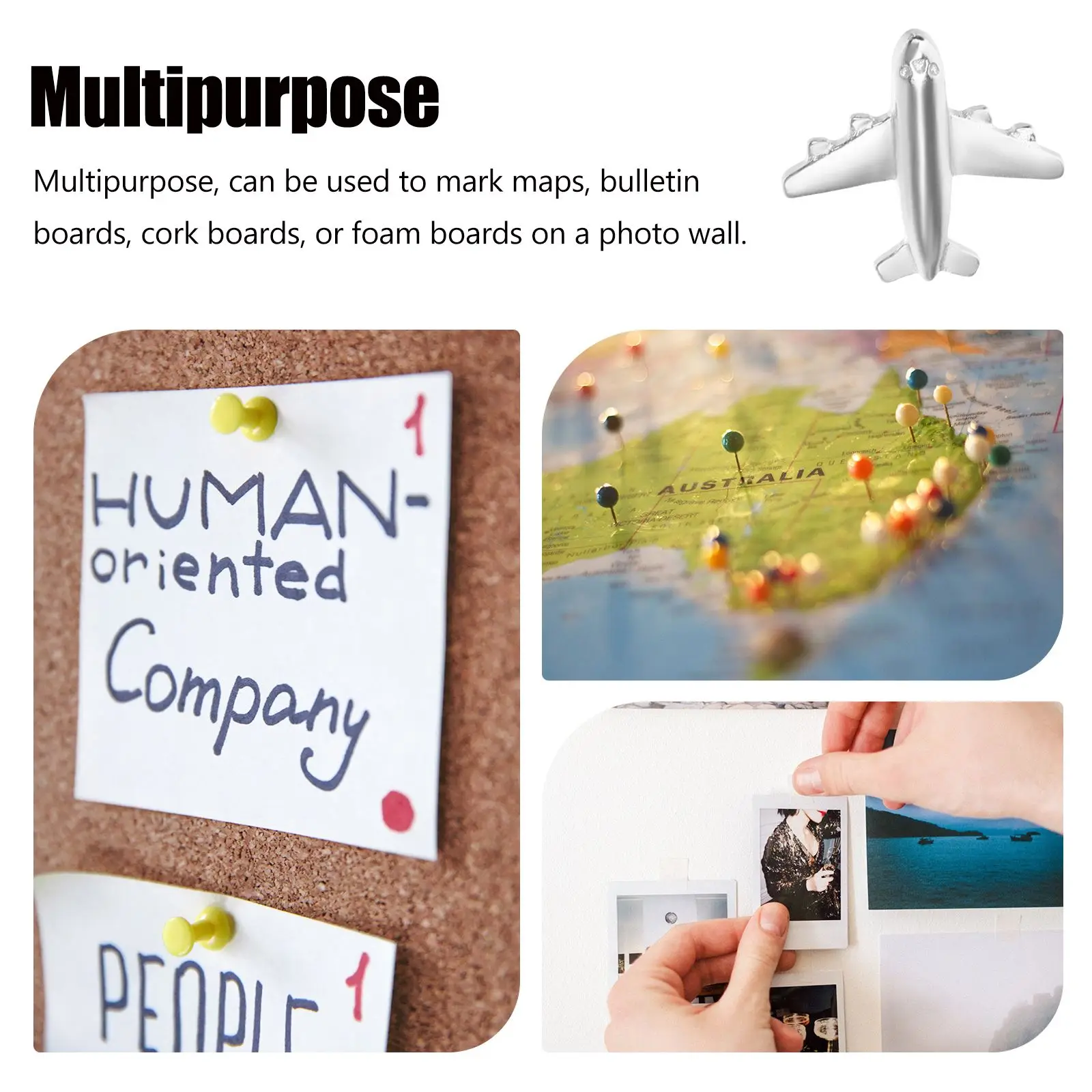 Push Pins Airplane Soft Wooden Board Photo Bulletin Board 12pcs push pins