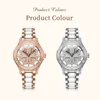 OUPINKE 3279 Women Watch Four Leaf Clover Transparent Dial Ceramic Strip 50m Waterproof Sapphire Mirror Fashion Quartz Watch 6