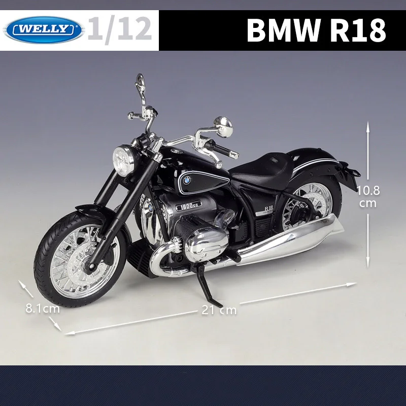 WELLY 1:12 BMW R18 2020 Alloy Motorcycle Model Simulation Diecasts Metal Toy Street Racing Motorcycle Model Collection Kids Gift 3