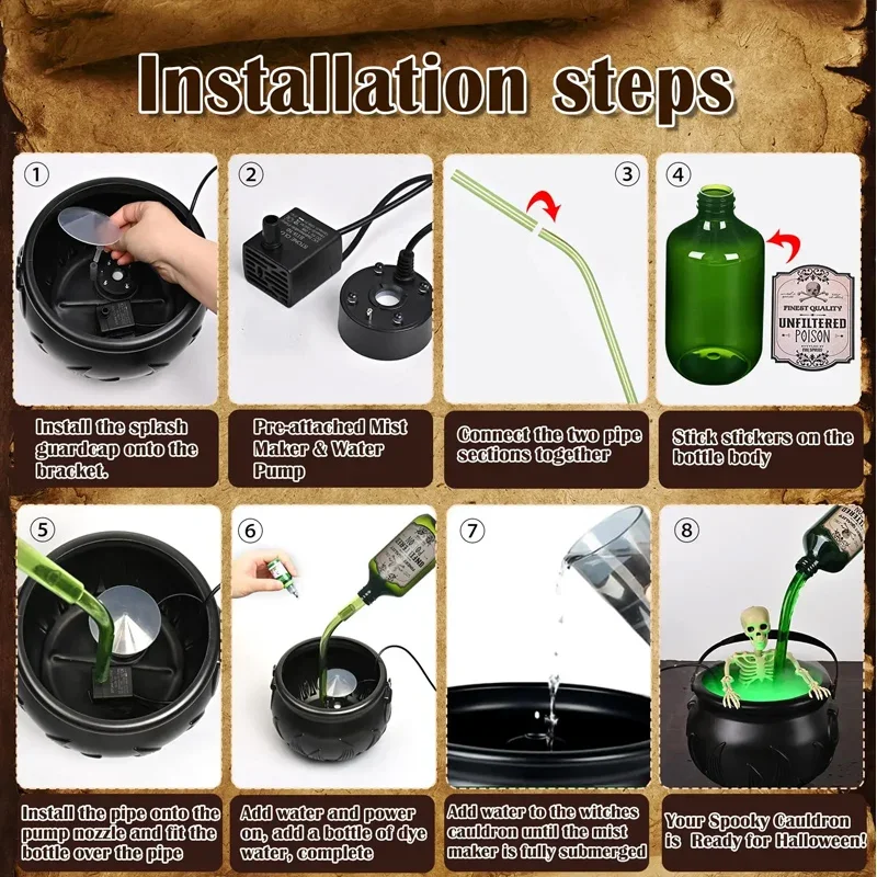 Halloween Gift Witch's Flame Bucket, Diy Decoration For Parties And Festivals, Home And Festival Interior Decoration Ornaments.