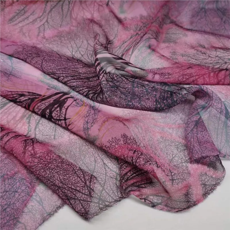 

30d Summer Light Chiffon Fabric Diy Hand-Made Sewing Large Swing Skirt Silk Scarf