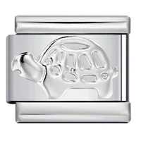 Animal Turtle Fish Bear Mouse Convex Italian Charm Link Fit 9mm Stainless Steel Bracelet For Wamon Man DIY Jewelry Making Beads 2