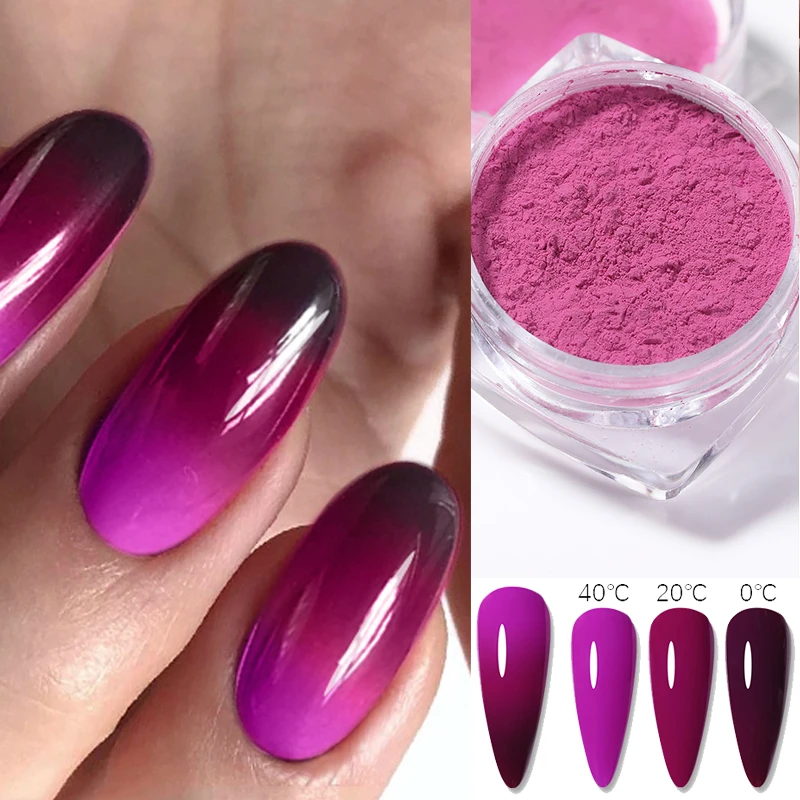 Temperature Color Changing Nail Powder Uv Gel Nail Polish Chrome All