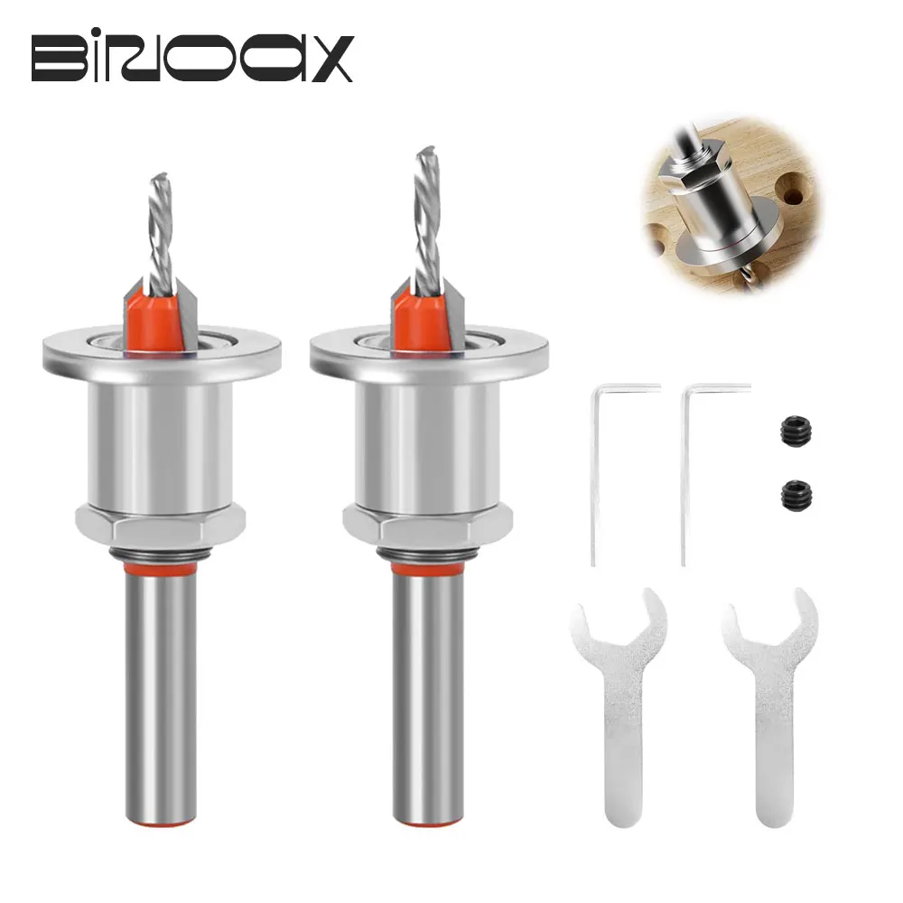 조정 가능한 카운터 싱크 드릴 비트 8mm 생크 드릴 비트 세트 나사 목공 모따기 도구 빠른 변경 2.8mm 3mm 3.2mm 3.5mm 4mm