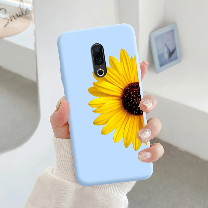 For Meizu 16 Protective Shell Silicone Soft Shell Phone Case Candy Color Case Fashion Silicone Color Chrysanthemum meizu phone case with stones Cases For Meizu