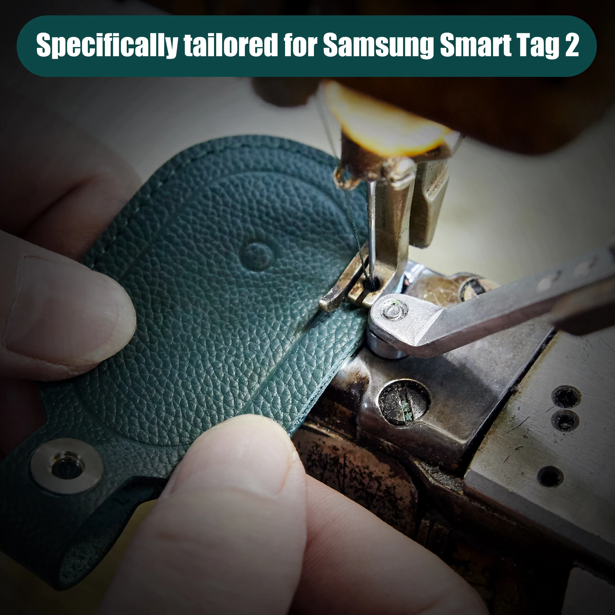Genuine Leather Keychain Case for SmartTag2 - Premium Holder for Keys, Luggage, and Pets