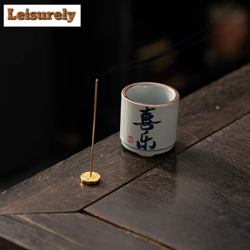 Handwritten Calligraphy Grass Ash Incense Sticks Base Zen Censer Burner Holder Chinese Incense Burner Aromatherapy Utensil Craft