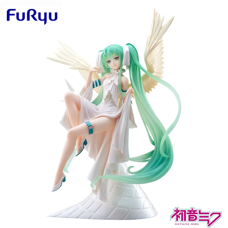 

Фигурки героев аниме FuRyu TENITOL Vocaloid Hatsune светлые Мику 21 см, 100% Оригинальные фигурки из ПВХ, модели игрушек