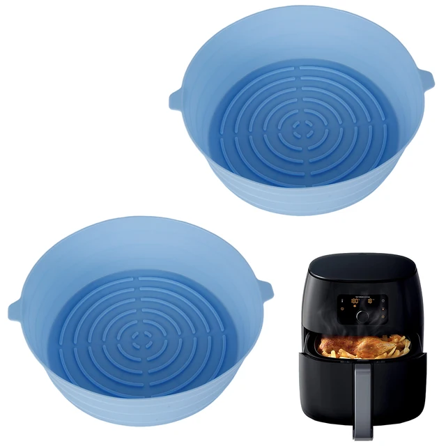 2/3Db Air Stryer Silicone Pock Fogantyúval Újrahasznosítható Levegő Sütő Bélés Hőálló Szilikon Kosár 7,5 Hüvelykes Kerek - Image 6