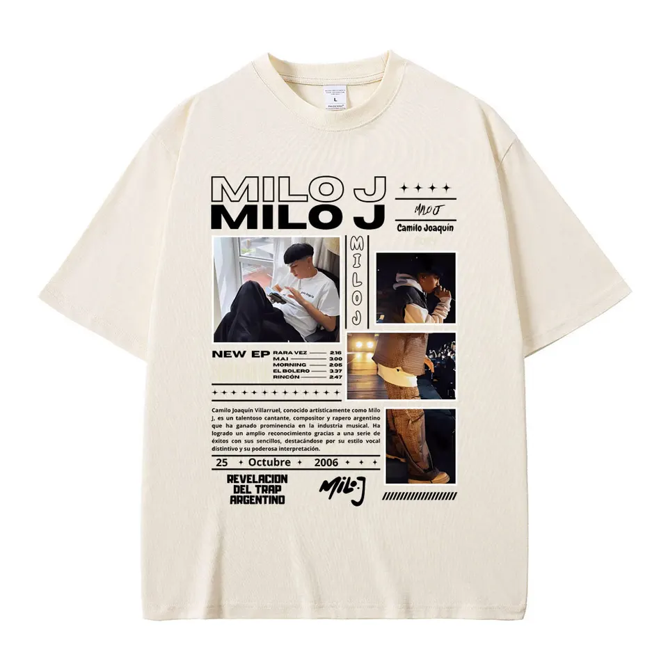 Rapper Milo J 111 Album Graphics T Shirt Men Hip Hop Fashion