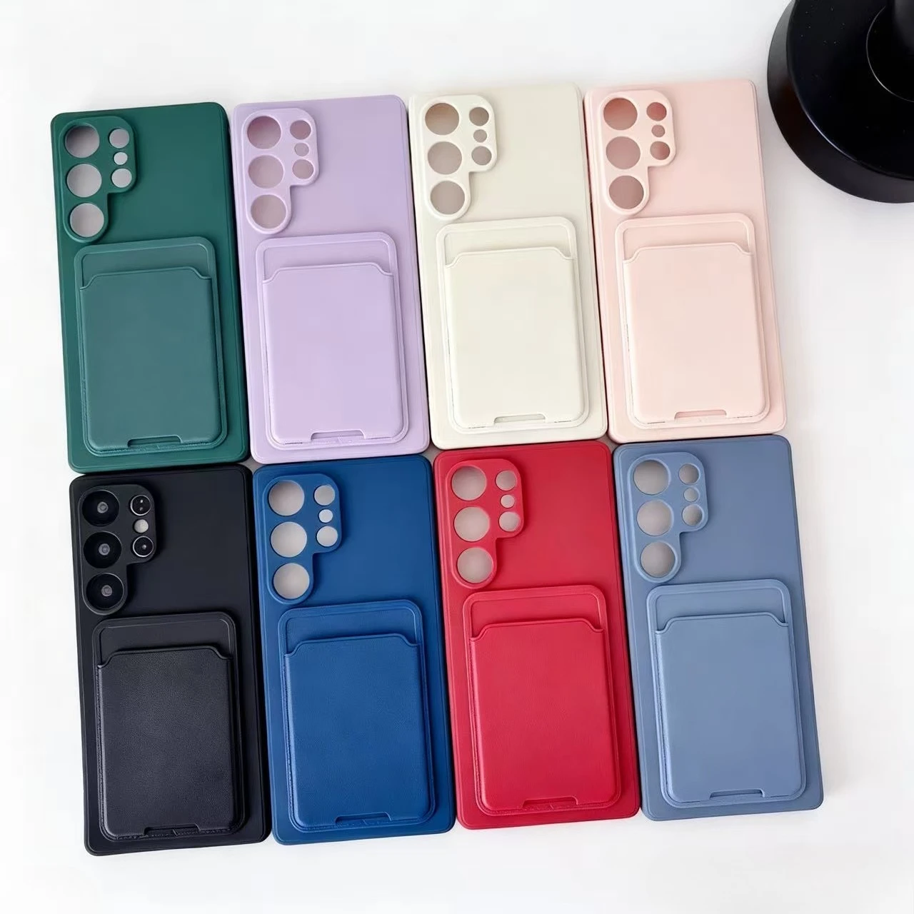 Candy Color Wallet Card Holder Phone Case - TPU Silicone Cover