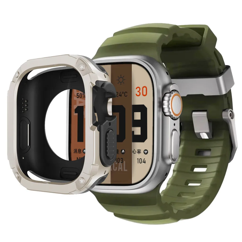 Sport Silicone Strap with TPU+PC Protective Bumper Case