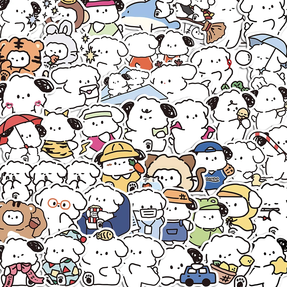 

10/50PCS Puppy Cute line Dogs Korean Cartoon Stickers Pack Kids DIY Skateboard Motorcycle Stationery Decals Decor Laptop Toys