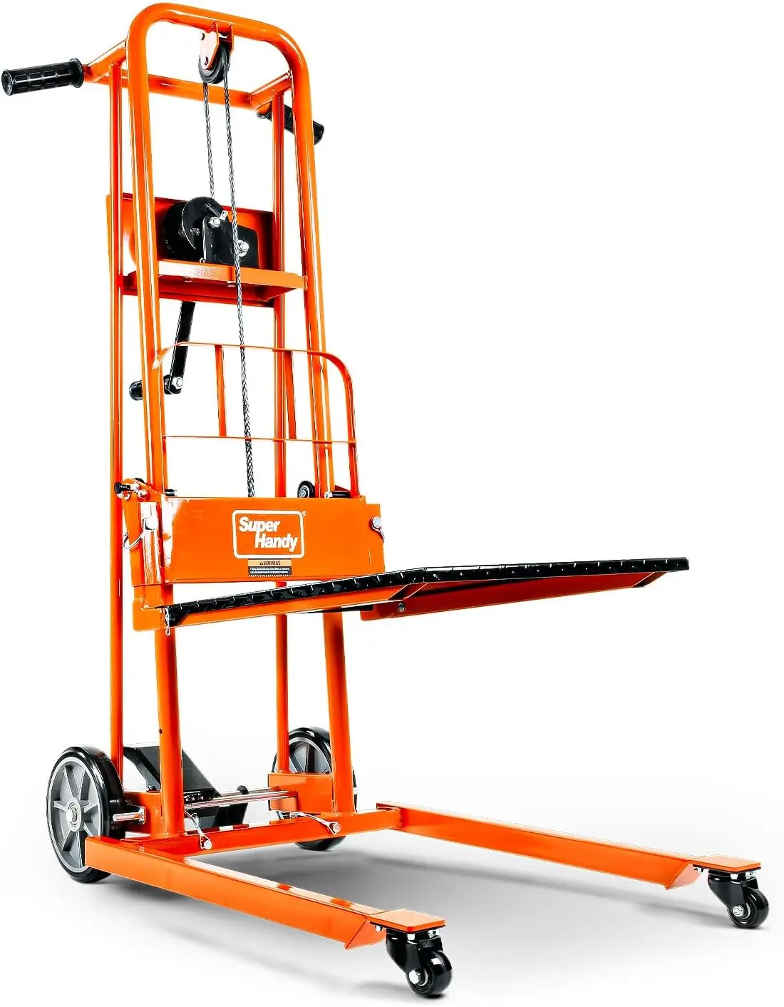 Lift Winch Stacker, Pallet Truck Dolly, Lift Table, Fork Lift, 330 Lbs 40" Max w/ 8" Wheels, Swivel Casters