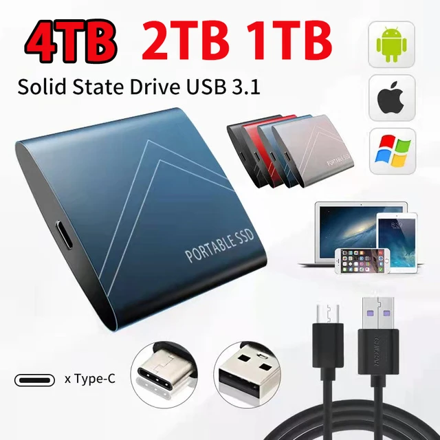 Mini disque dur externe SSD portable USB C de grande capacité, 1 To, 4 To,  6 To, 8 To, 12 To, 16 To, 500 Go, disques durs mobiles pour ordinateur
