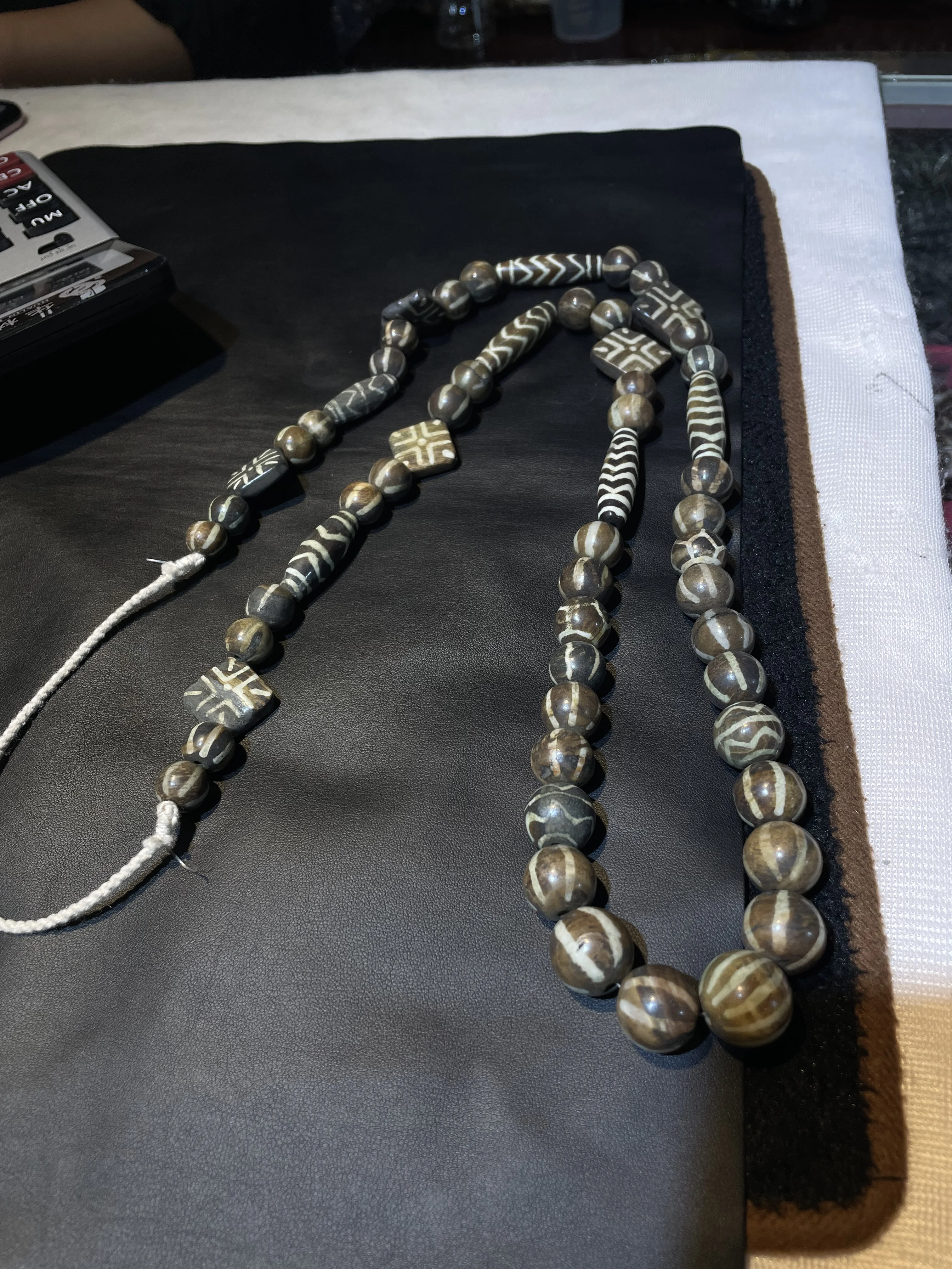 Magic Power Tibetan Pumtek Old Fossil Beaded Bead Dzi Bead Preghiera Strand Collana Intera Vendita