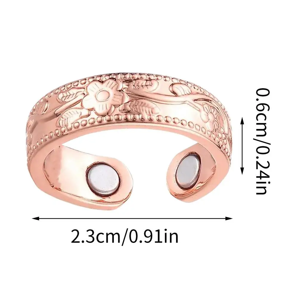 Adjustable Copper Magnetic Therapy Rings for Finger Pain Relief - Stylish Jewelry Gift
