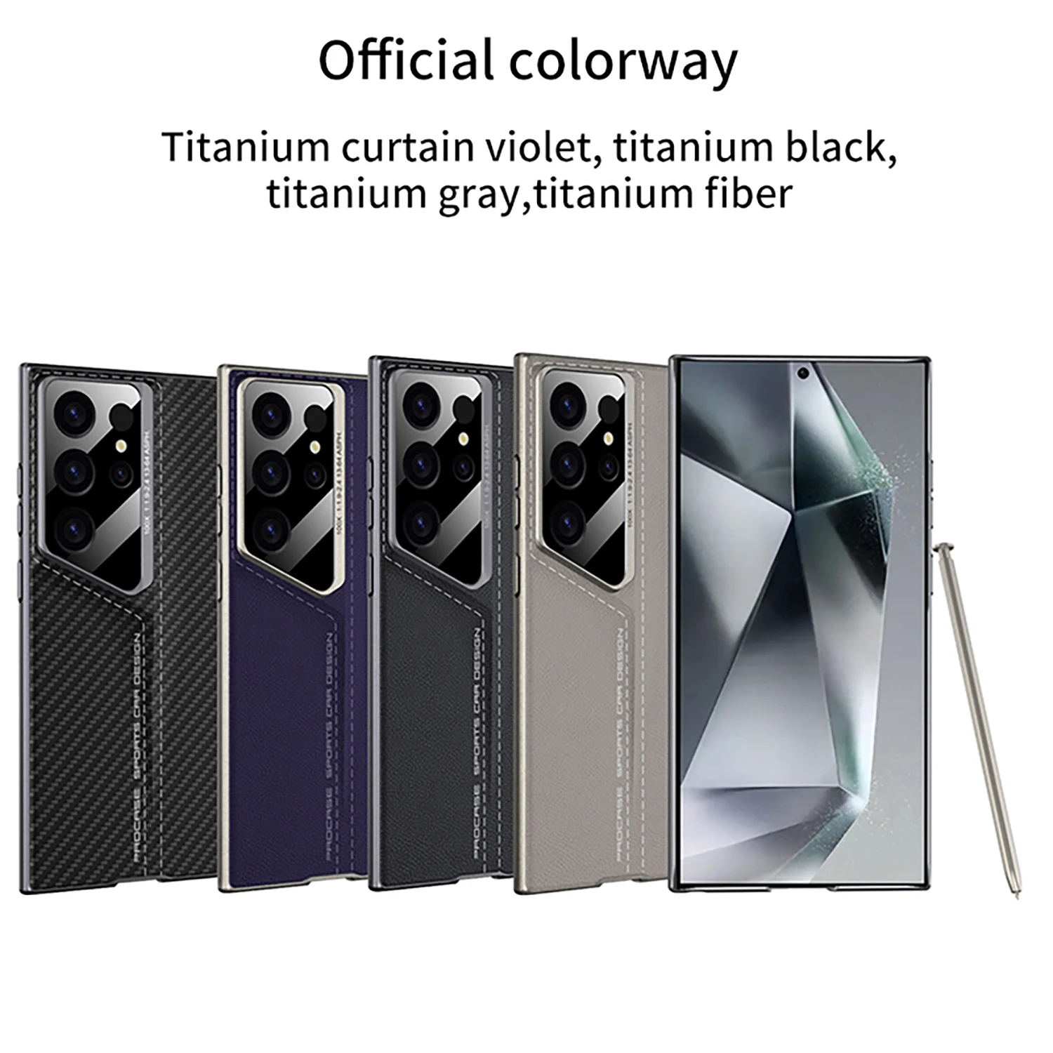 For Samsung Galaxy S24 Ultra S23 Case Luxury Skin Friendly Matte Plating Plain Leather Protective Soft Back Cover Accessories