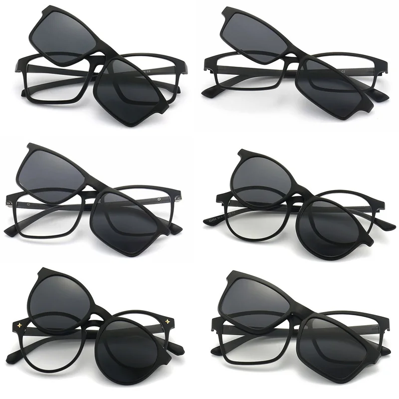 JM Lentes De Sol Polarizados Con Clip Sin Marco, Abatibles, De Una Pieza, Para Gafas Graduadas, Marrón
