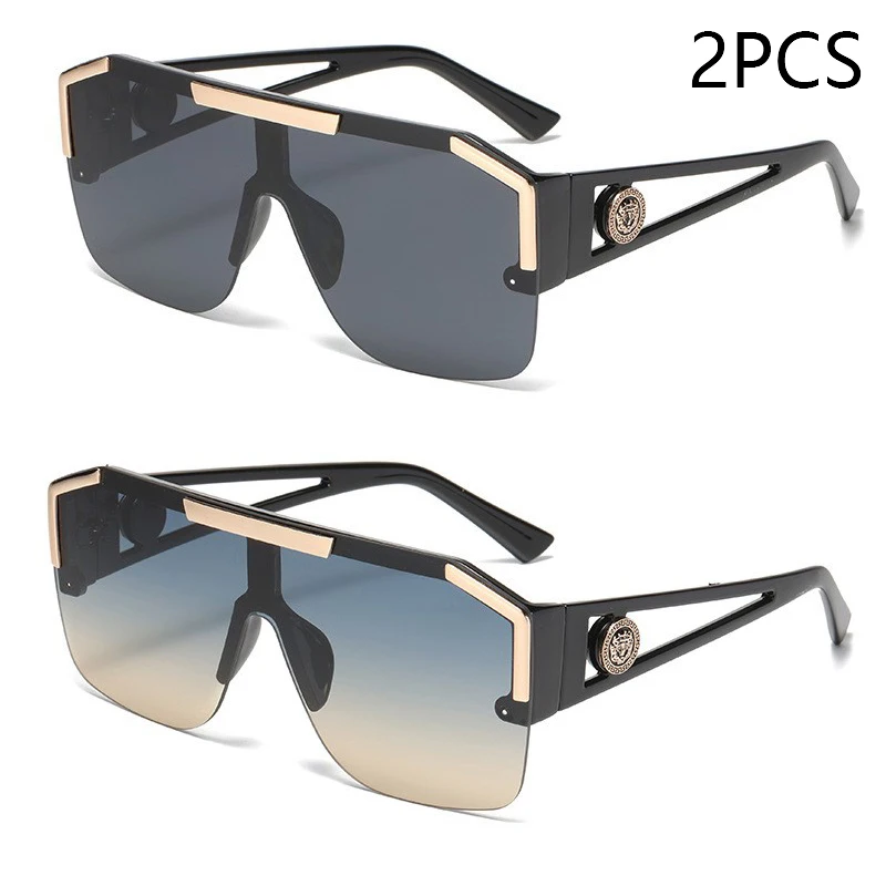 Oversized Square Gradient Fashion Sunglasses with UV400 Protection