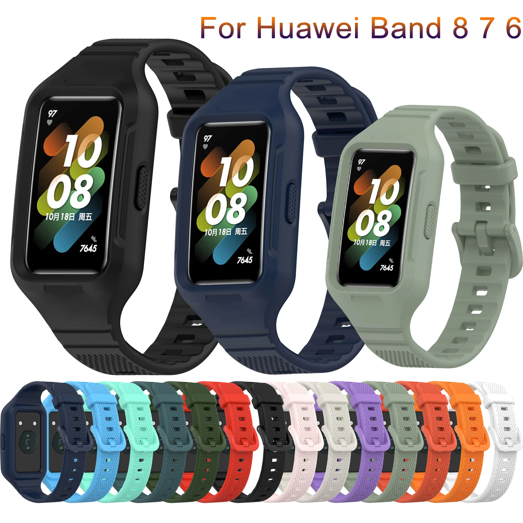 Cinturino In Silicone Morbido Per Huawei Band 8 Sport Smart Watch Braccialetto Di Ricambio Per Huawei Band 7 6 Huawei Band8 Correa Strap