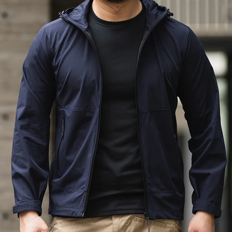 

Летняя одежда для защиты от солнца на открытом воздухе, тонкая быстросохнущая дышащая мужская приталенная Водонепроницаемая износостойкая куртка, пальто