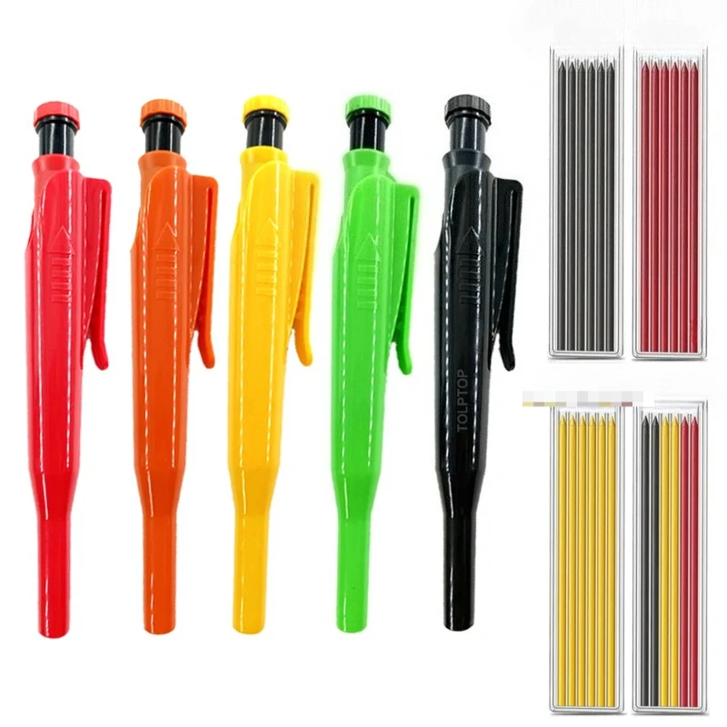 Enhanced Carpenter Mechanical Pencil with Sharpener for Woodworking and Construction Tasks