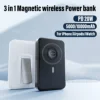 10000mAh Magnetic Wireless Power Bank 3 in 1 Portable Auxiliary Battery PD20W Fast Charging For iPhone 16/15/14/13/12 Watch 1