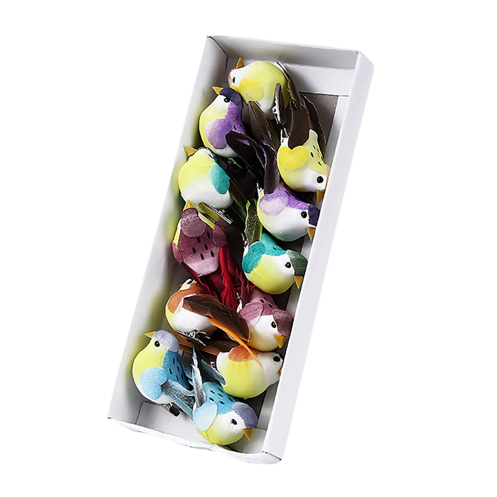 Garden Bird Ornaments 12pcs Gardening Crafts Bird Model Mini Artificial Foam Bird Mini Sparrow Clip on Ornaments for DIY Crafts