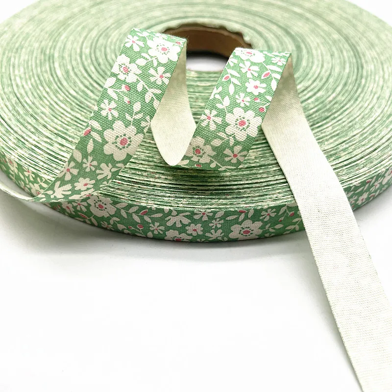 Cotton ribbon 5yds 15mm Butterfly/Flower Printed Ribbons for Wedding Christmas Decoration DIY Sewing Fabric Handmade Design