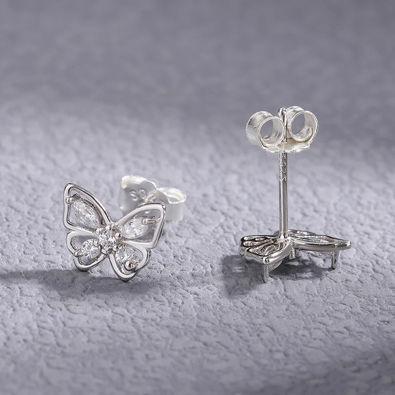18K Gold 925 Sterling Silver Women Stud Earrings