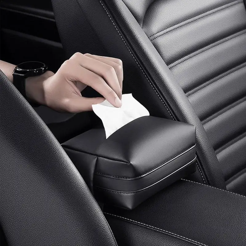 

Car Tissue Box PU Leather Automobile Tissue Box Holder Napkin Storage Organizer Auto Interior Storage Decoration Accessories