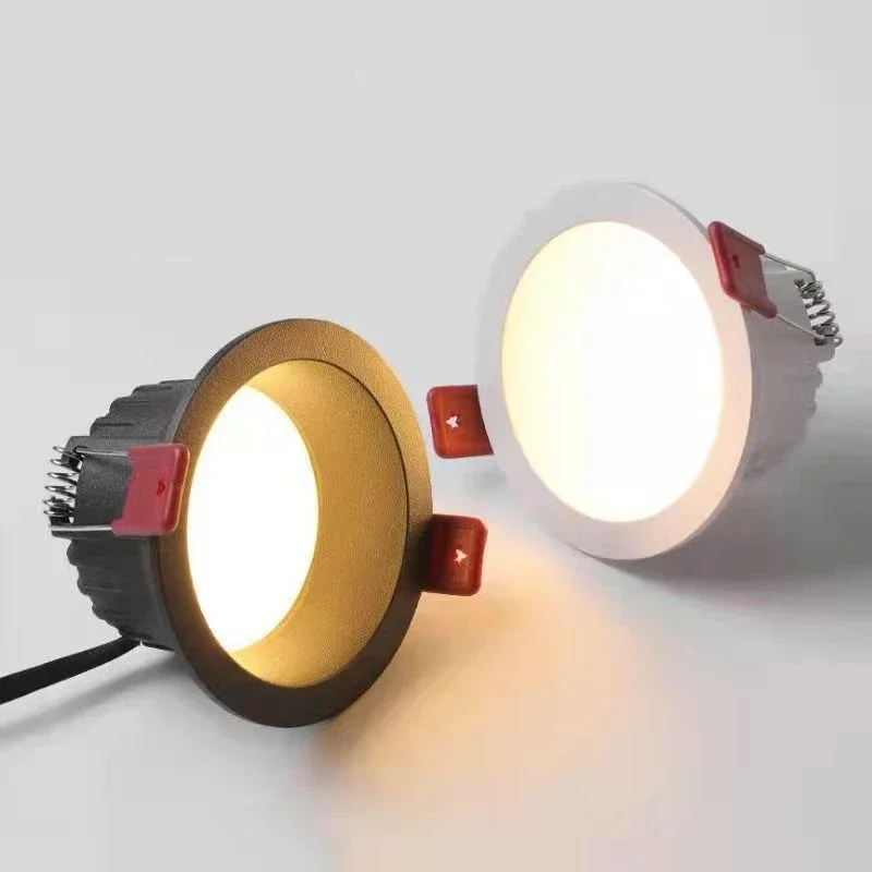 LED Recessed Downlight, Round Anti-Glare Spotlights 10W 75mm Cutout Black White for Kitchen Bedroom Corridor Ceiling S43a0a23c173a44d0bcaee8509c253caba