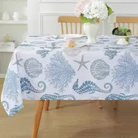 Summer Ocean Sealife Rectangle Waterproof Tablecloth Holiday Party Decor Washable Kitchen Dining Tablecloth Home Decorations 1