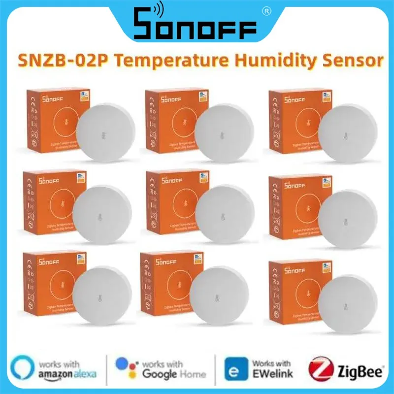 

Датчик температуры и влажности SONOFF SNZB-02P Zigbee, датчик температуры и влажности для умного дома, работает с Alexa Google Home Zigbee Bridge