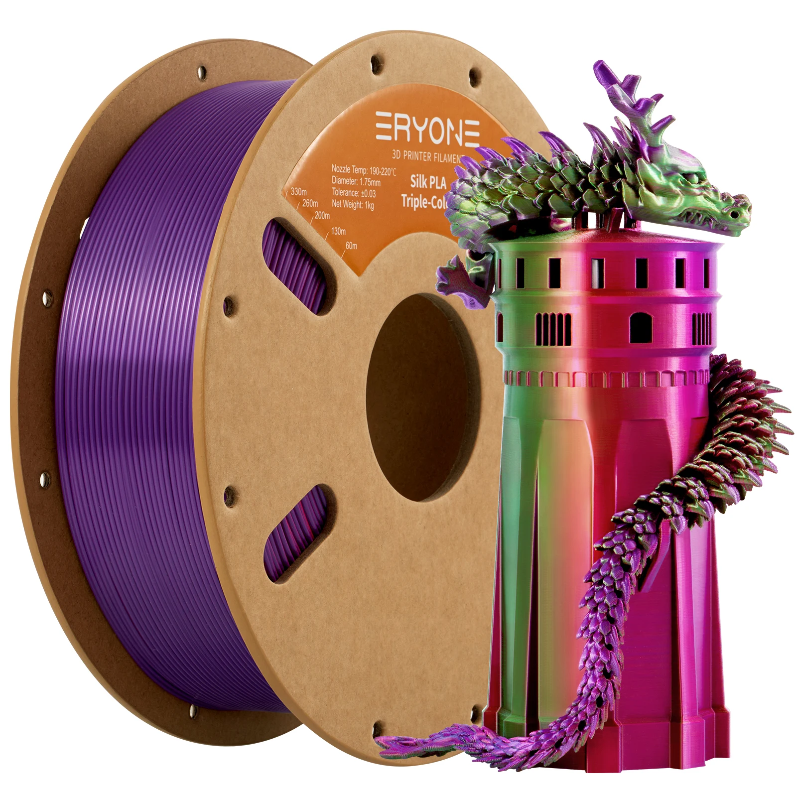 NEU ERYONE 1KG/3KG/10KG Aktion Dreifarbiges Seiden-PLA-Filament für 3D-Druck 1,75mm Filament Hohe Qualität Kostenloser Schnellversand – Detail 14