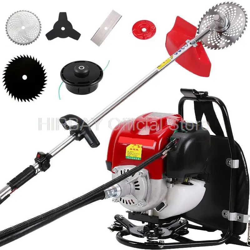 

Lawn Mower 4 Stroke Engine Petrol Multi Tools With Backpack Brush Cutter Strimmer Grass Cutter Wasteland Weeding Cutting Tools