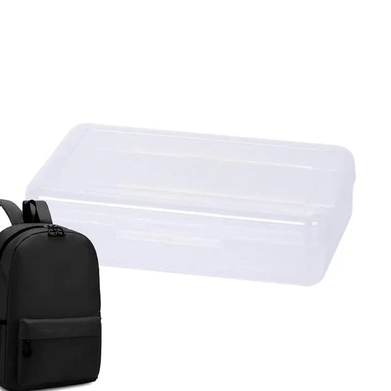 

Stationery Box Pencil Box Organizer Case Clear Stationery Storage Box Large Capacity Portable Pencil Box For Kids Girls Boys
