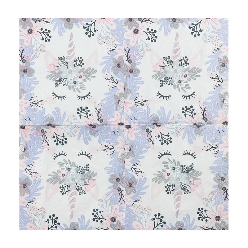 New Printed Paper Napkins Coffee and Dessert Shop Creative Placemats Netflix Unicorn Pattern Coloured Napkins 2Ply Food Grade