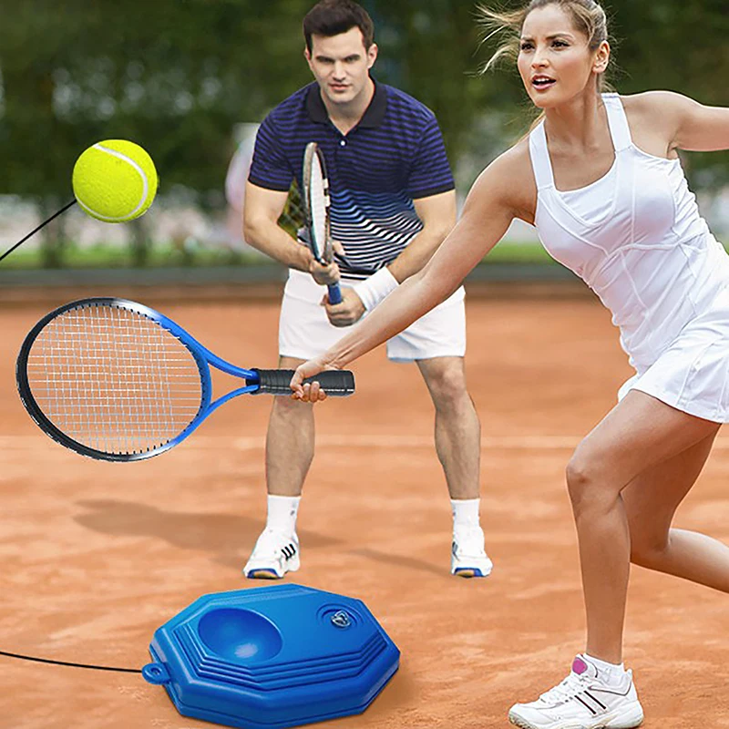 Tennis Training Aids Base With Elastic Rope Ball Practice Self-Duty Rebound Tennis Trainer Partner Sparring Device tennis accessories tennis trainer