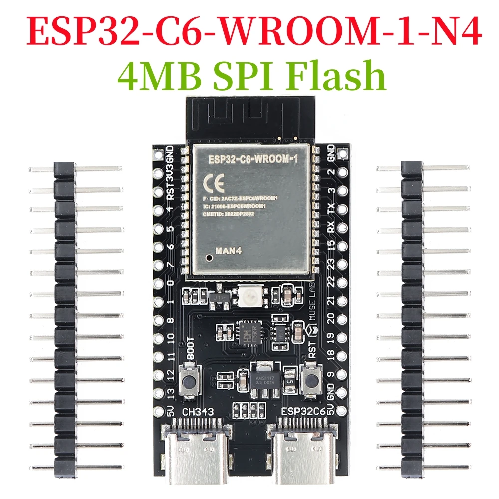 ESP32-C6 DevKit C Dual Type-C Development Board – WiFi & Bluetooth IoT Core Board for Arduino