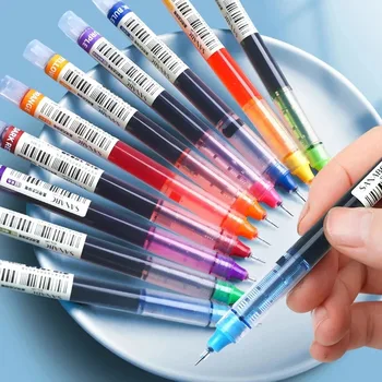10 penne gel colorate. Asciugatura rapida, grande capacità, 0,5 mm, adatto per studenti, appunti, marcatura, disegno, contabilità.