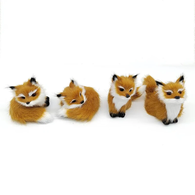 Simulation Fox Figurines Mini Animals Model Prop Handicraft Home Desktop Decoration Kids Gift miniature figurines,miniature ornament