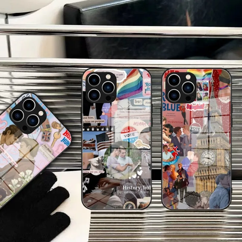 Rosso Bianco Royal Blue Tv Phone Case Vetro Temperato Per Iphone 15 14 11 12 Pro 8 7 14 15 Plus 13 14 Pro Max Xr Cover