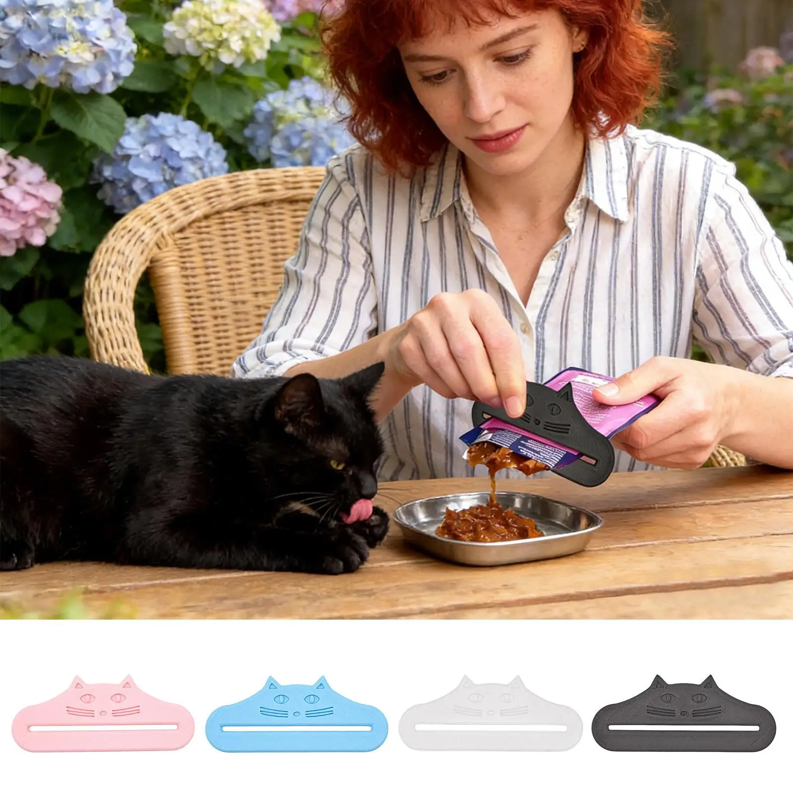 Spremipacco per cibo per gatti, robusto, con corpo stampato, design portatile, utilizzo senza sforzo, gadget ideale per servire strisce di cibo per gatti e cibo umido per animali domestici - immagine 4